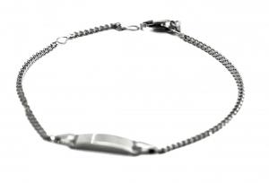 9k WG Italian Flat Curb ID Bracelet 2.1mm wide 19.5cm ( O ring at 17cm ) Approx 2.7g
