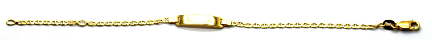 9k YG Imported Italian Anchor Design ID Bracelet. Approx 2.25g