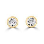 18K YELLOW GOLD BEZEL SET EAR 0.30CT STUDS