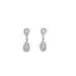 18k white gold Diamond pear shape earrings 0.44 0.48