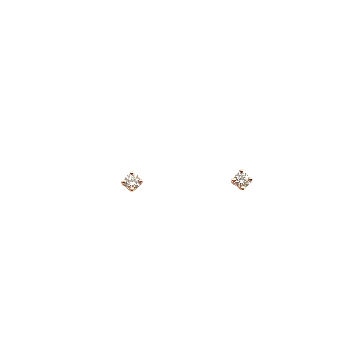 18K Rose Gold 4 Claw Diamond Studs 0.10 Fvs