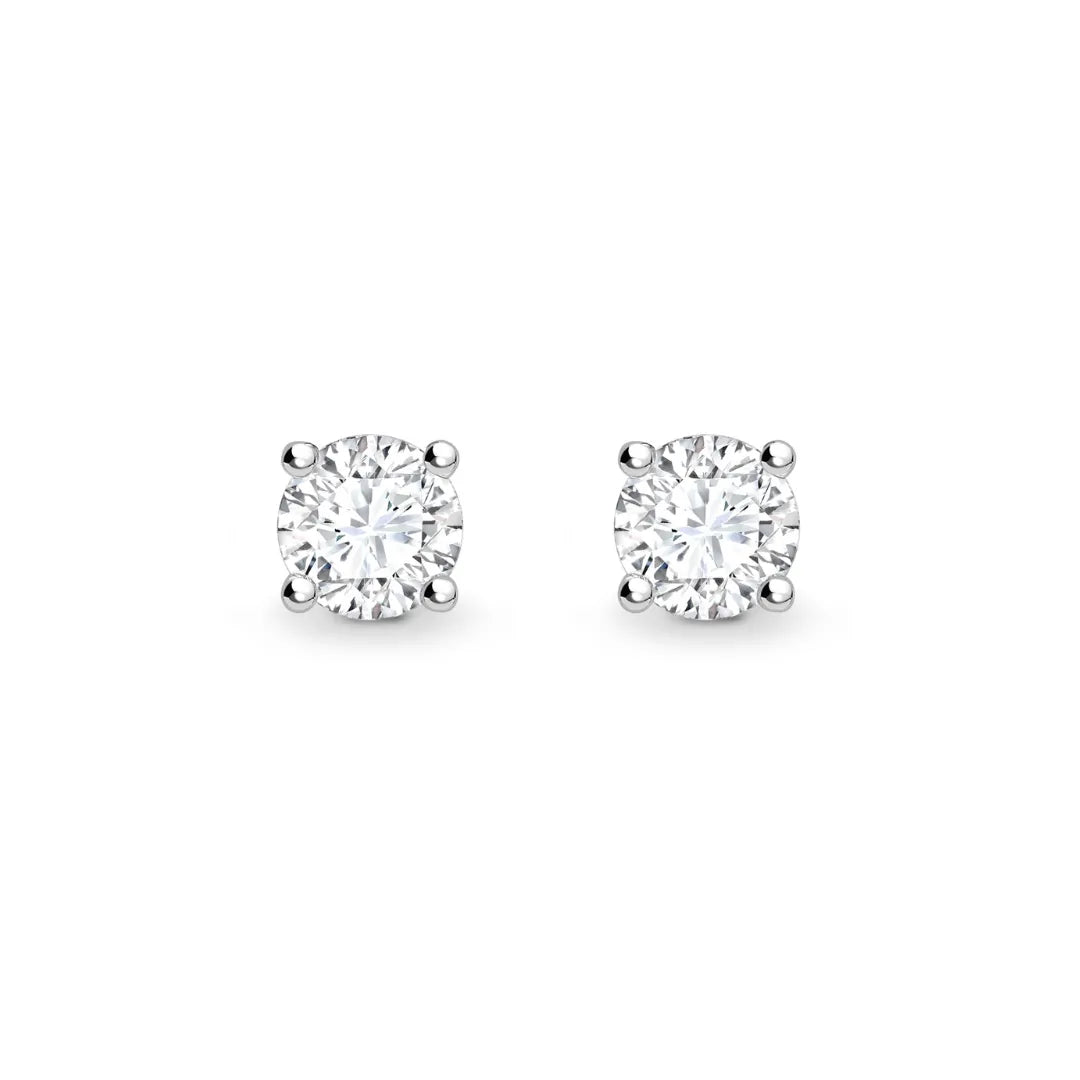 18K 2.00Ct Lab Grown Diamond Round Stud Earring Wg E VS