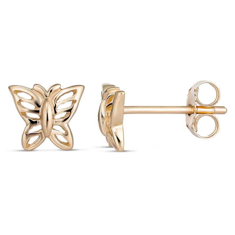 9K Yelllow Gold Butterfly Earrings