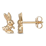 9K Yellow Gold Rabit Studs