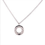 9k WG Diamond Circle Pendant with Chain 20D=0.056ct