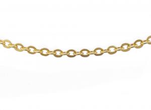 18k YG Italian Oval Link Chain 45cm 1.4m wide Approx 3.2g.