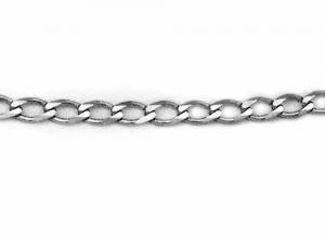 9k WG Italian Flat Curb Chain 3.5mm wide 45cm Approx 5.88g.