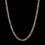 9kYellow gold 3+1 figaro chain 50cm