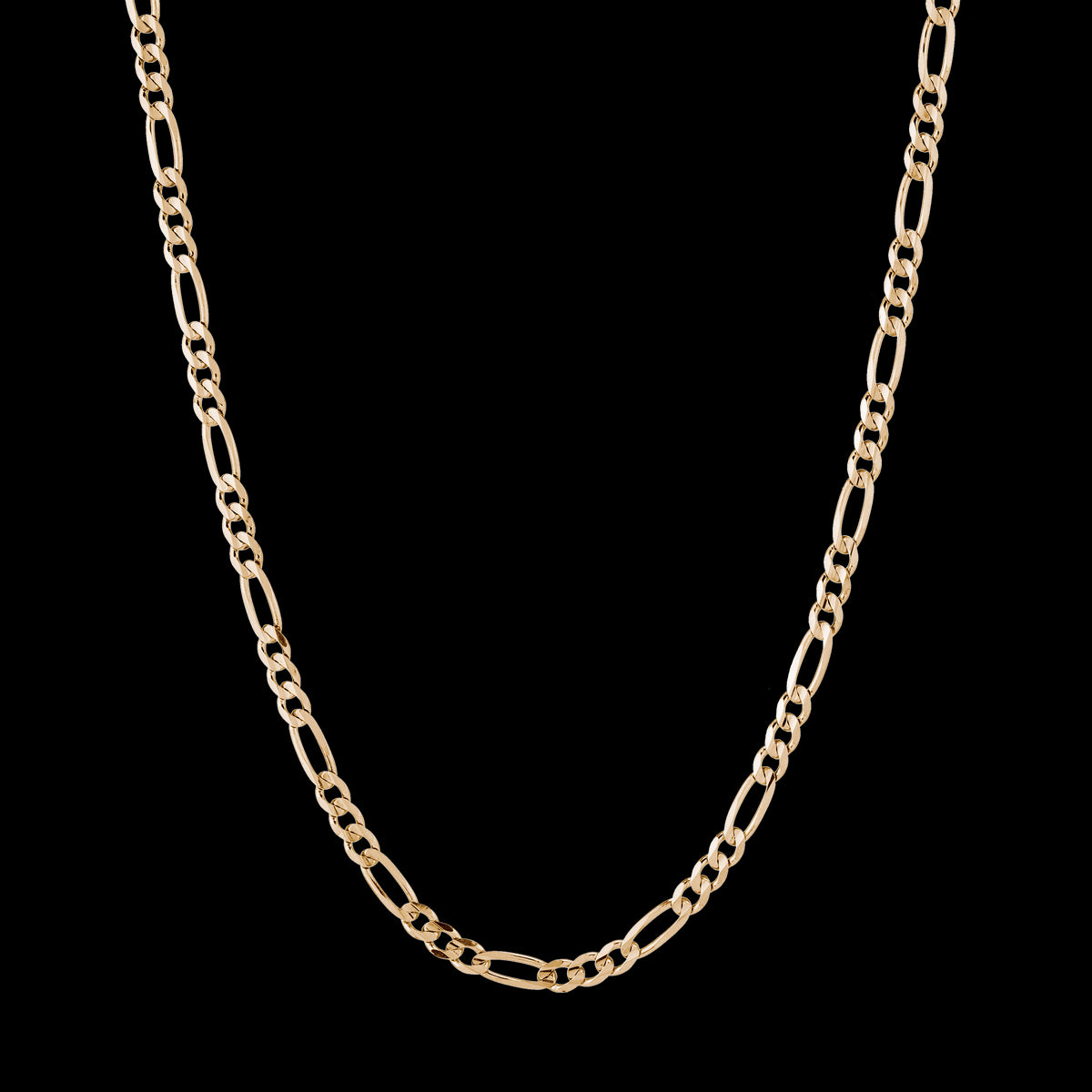 9kYellow gold 3+1 figaro chain 50cm