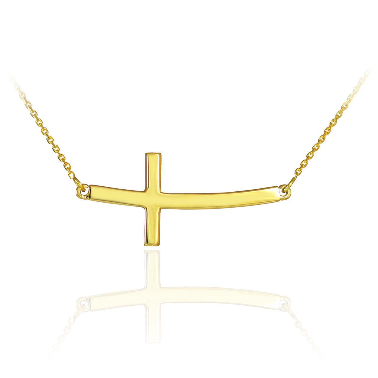 9k yg cross necklace