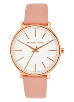 Mk Pink Ladies Leather Band Rose Gold