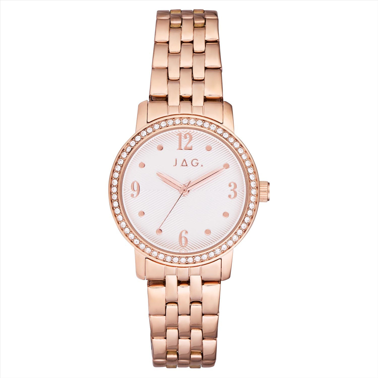 Watches Galore - Jag Stephanie Rose Gold and White Women's Watch