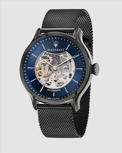 MASERATI EPOCA 42MM AUTO BLUE DIAL GUN MESH BAND