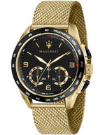 Maserati Traguardo 45Mm Chr Black Dial Yg Mesh Br