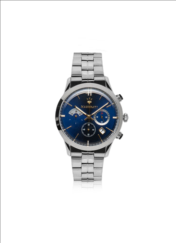 MASERATI RICORDO 42MM CHR BLUE DIAL SS BR