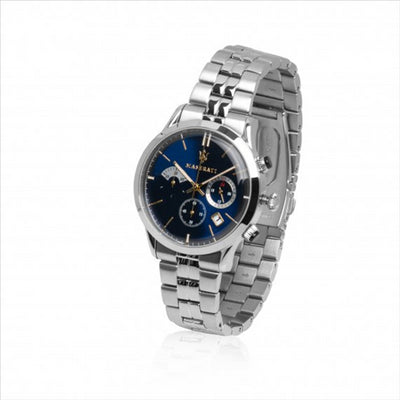 MASERATI RICORDO 42MM CHR BLUE DIAL SS BR