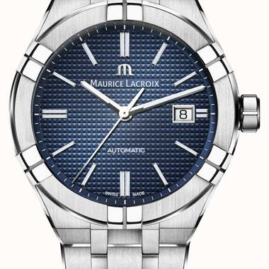 Maurice Lacroix AIKON Blue Clou de Paris, rhodied indexes Stainless steel bracelet Stainless steel case 42mm