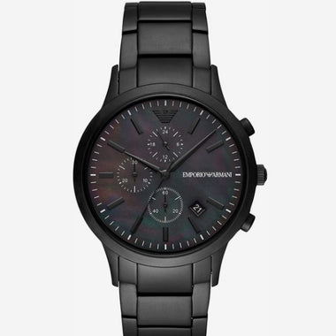 Gents Emporio Armani Chronograph Black Mother Of Pearl Dial