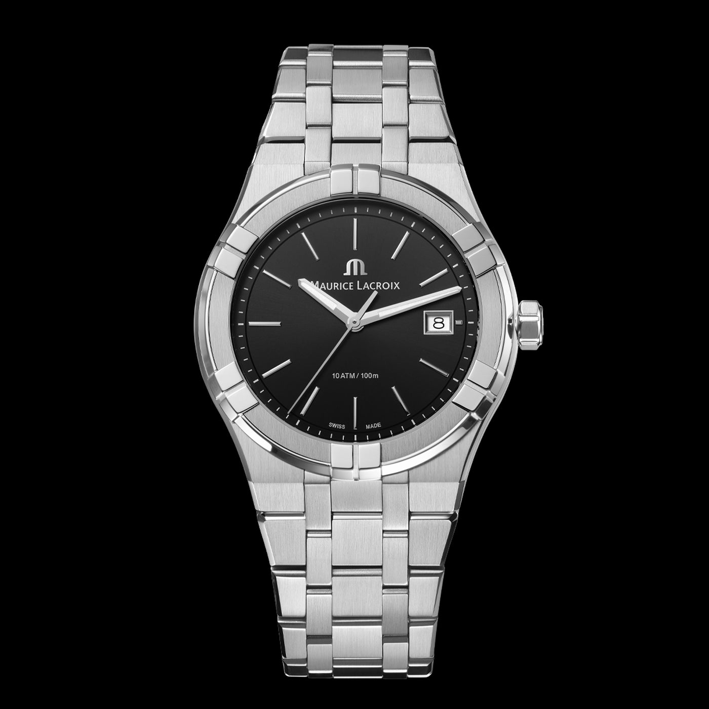 AIKON QUARTZ DATE 40MM, BLACK DIAL