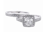 Rhodium Plated Sterling Silver CZ Ring Set - 7