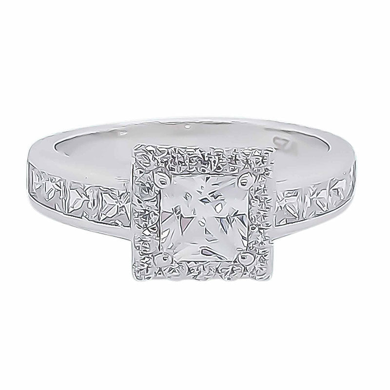 RHODIUM PLATED SILVER CZ RING