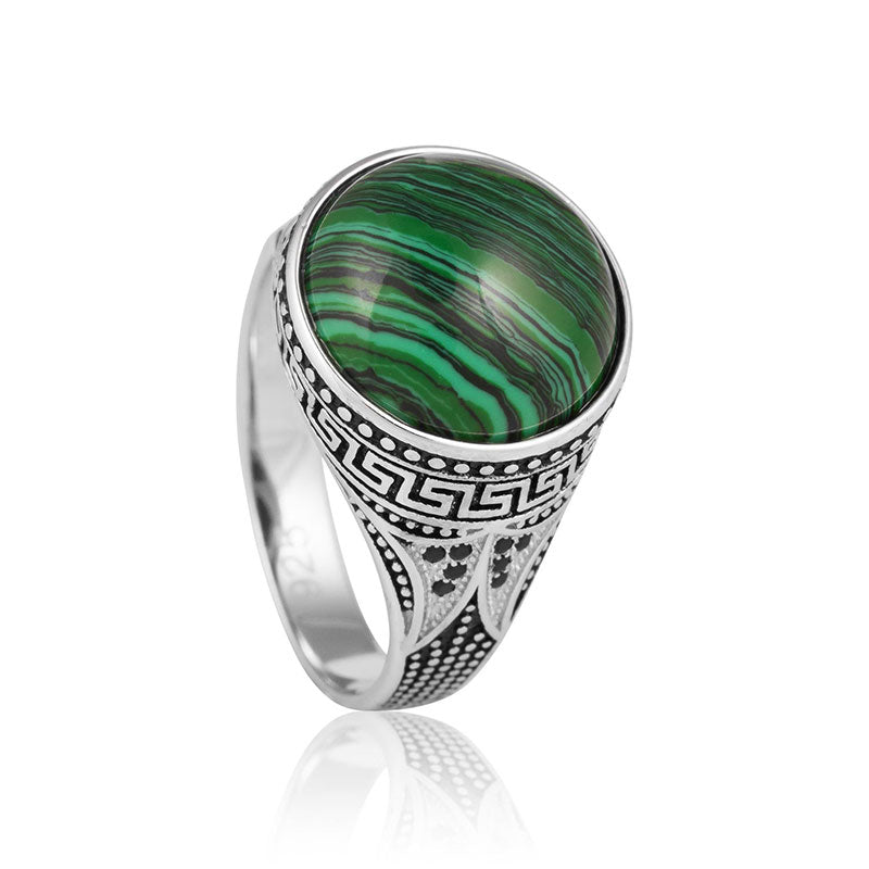 rhodium plated sterlin silver mens ring