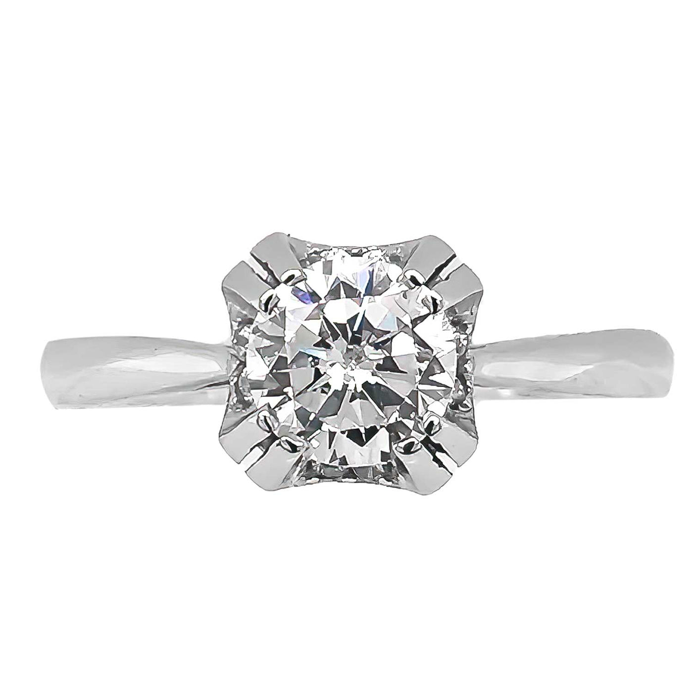 Rhodium Plated Sterling Silver CZ Ring