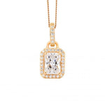 Emerald Cut Pendant CZ RG