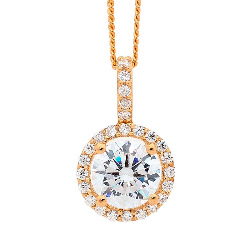 Ellani ladies Brilliant Pendant with Rose Gold Plating