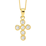 Gold plated cross with CZ