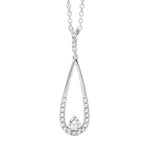 Silver Rhodium Plated drop pendant