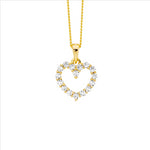 SS wh cz 11mm open heart pendant w/gold plating - RRP $69