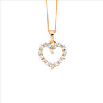 S wh cz 11mm open heart pendant w/rose gold plating - RRP $69