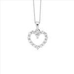 SS wh cz 11mm open heart pendant - RRP $59