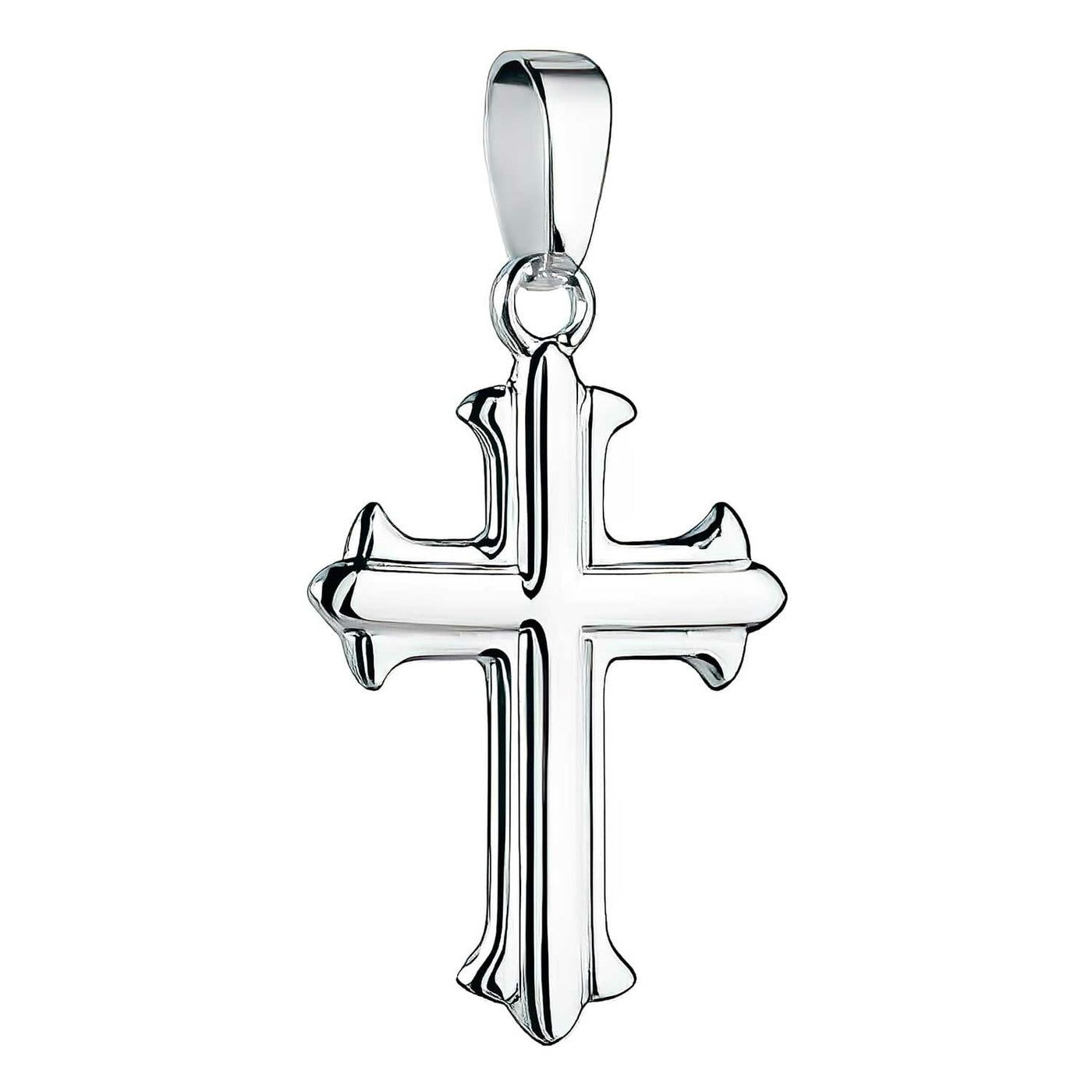 Rhodium Plated Sterling Silver Cross Pendant Cross Pendant – 32x16mm