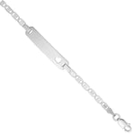 Rhodium Plated Sterling Silver Baby ID Bracelet