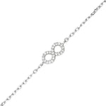 Rhodium Plated Sterling Silver Infinity Bracelet with CZ Bracelet