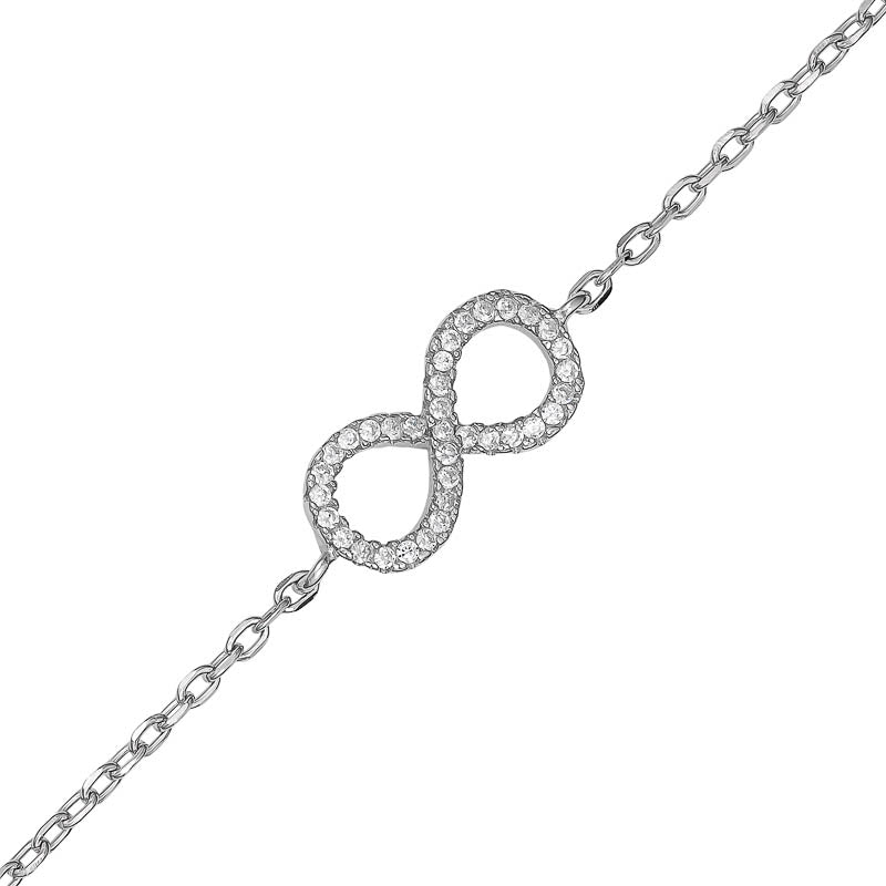 rhodium plated sterling silver bracelet infinity bracelet