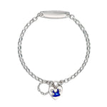 sterlin silver belcher bracelet with id plate and blue bird padlock