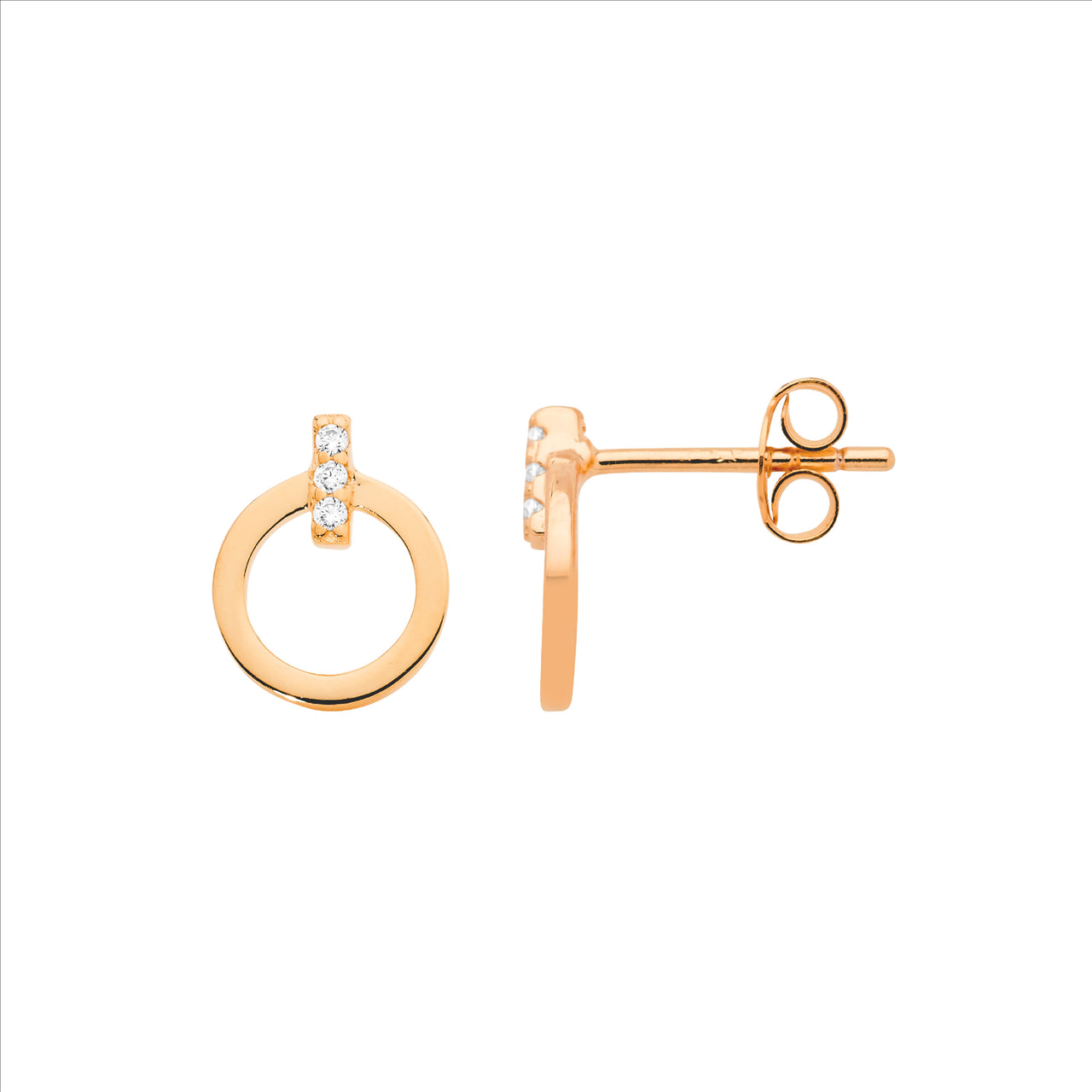 STERLING SILVER Rose Gold Plated Earrings