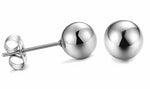 Rhodium Plated Sterling Silver Ball Studs Earrings 7MM