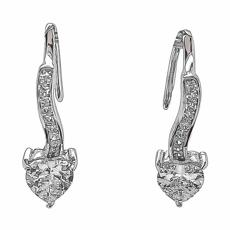 Rhodium Plated Sterling Silver CZ Earrings