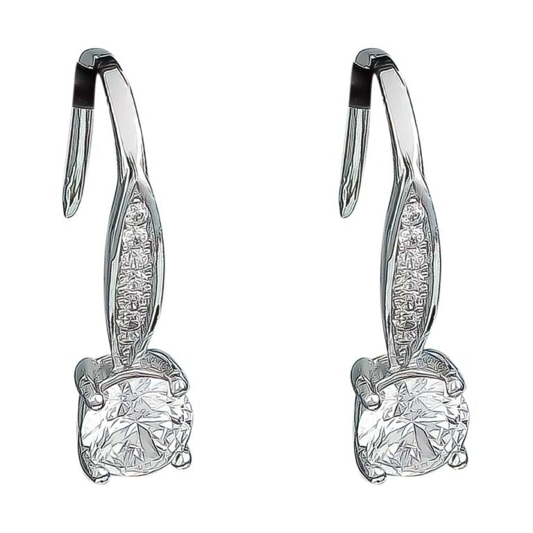 Rhodium Plated Sterling Silver Earrings