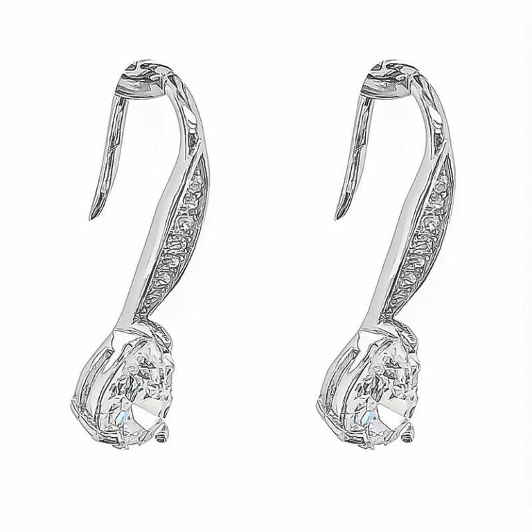 Rhodium Plated Sterling Silver CZ Earrings