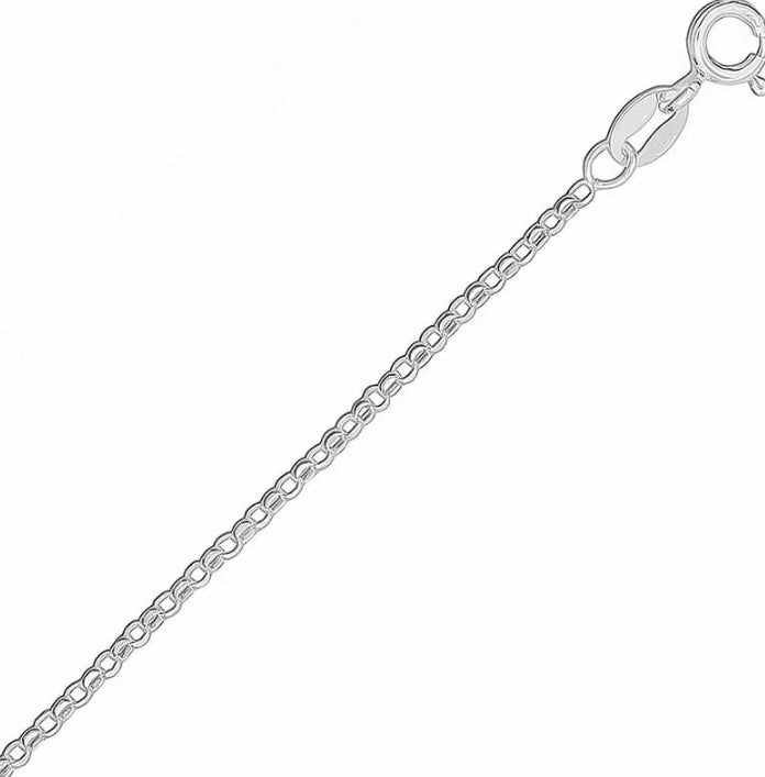 2mm Italian Rhodium Plated Sterling Silver Belcher Chain 60cm