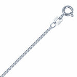 RHODIUM PLATED SILVER PLAIN CURB CHAIN 42CM