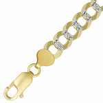 9.9mm Gold Plated Sterling Silver Two Sided Diamond Cut Flat Curb Chain 60cm