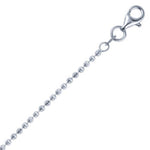 1.8mm Italian Rhodium Plated Sterling Silver Bead Chan 42cm