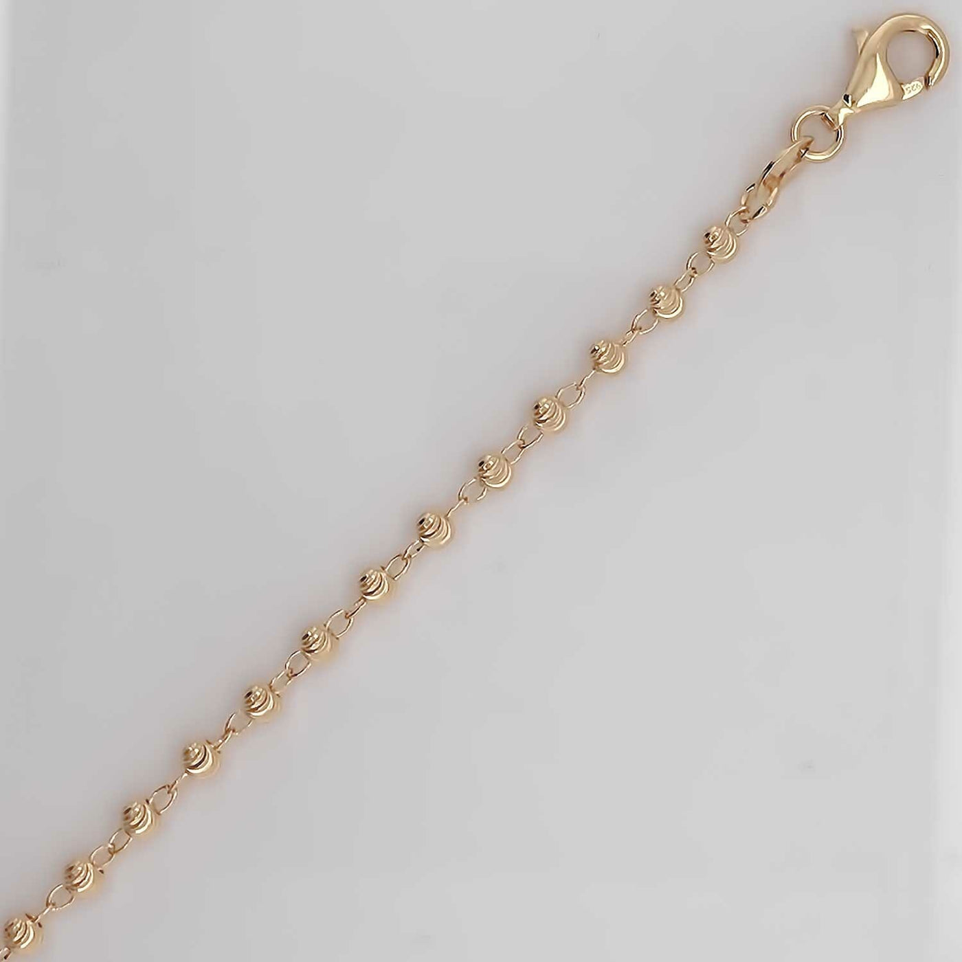 2mm Rhodium Plated Sterling Silver Bead Chain