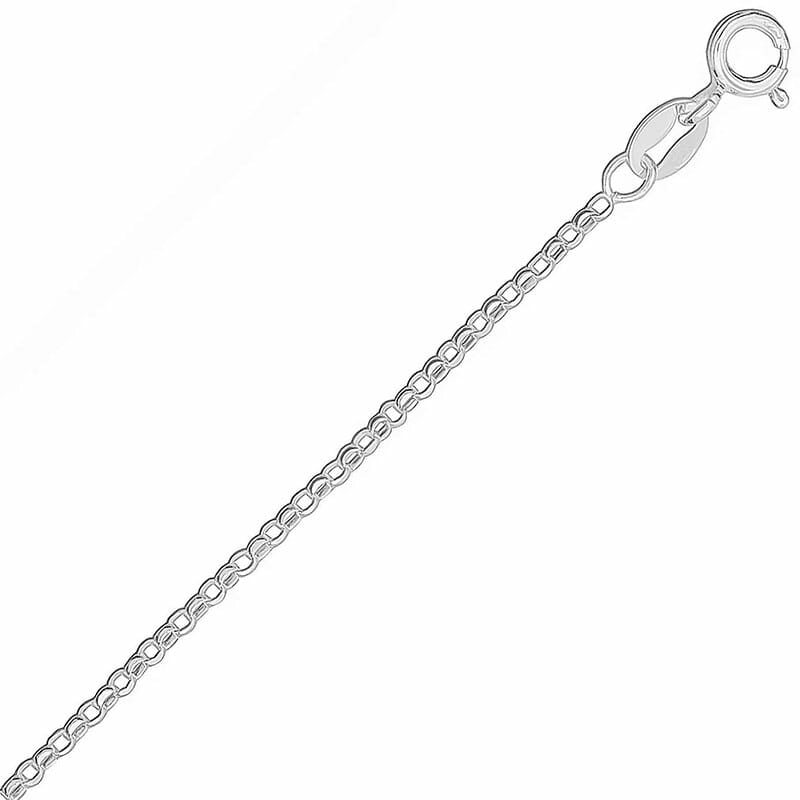 (BEL003) 2.5mm Italian Rhodium Plated Sterling Silver Belcher Chain - 60cm
